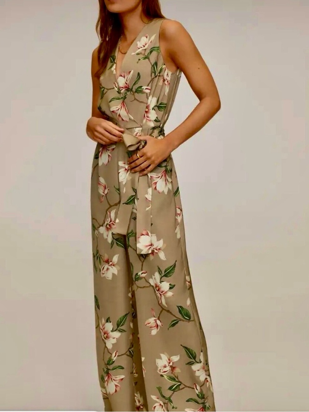 Mango Magnolia Floral Wide Leg Jumpsuit – Size XL